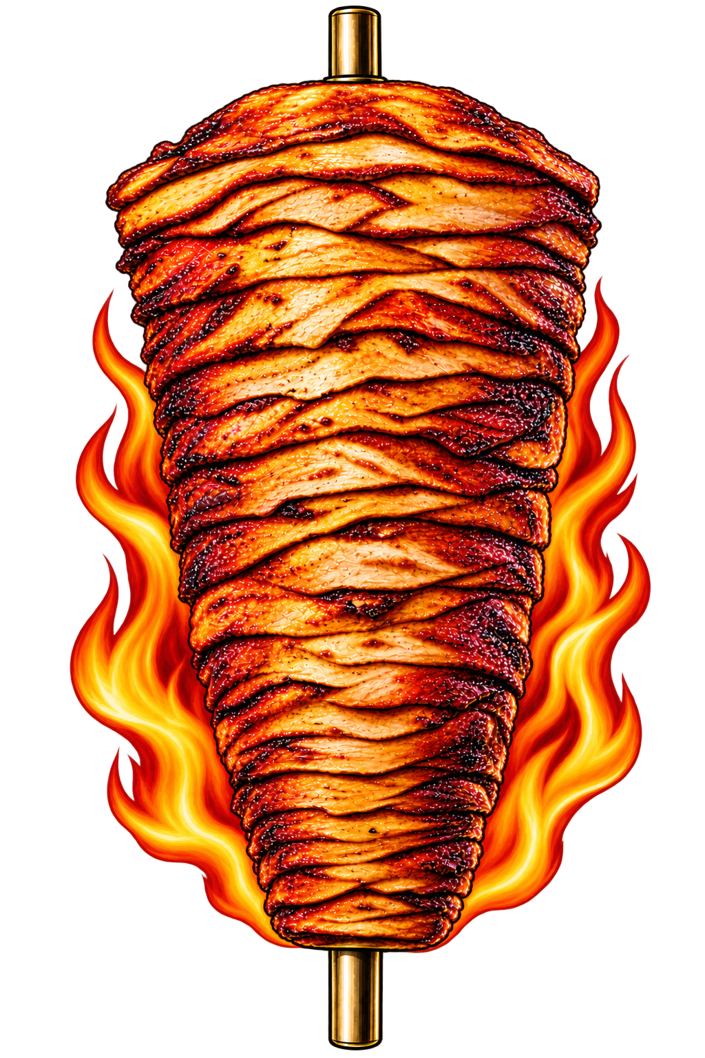 Authentic Irani Koyla Charcoal Shawarma Skewer Rotisserie
